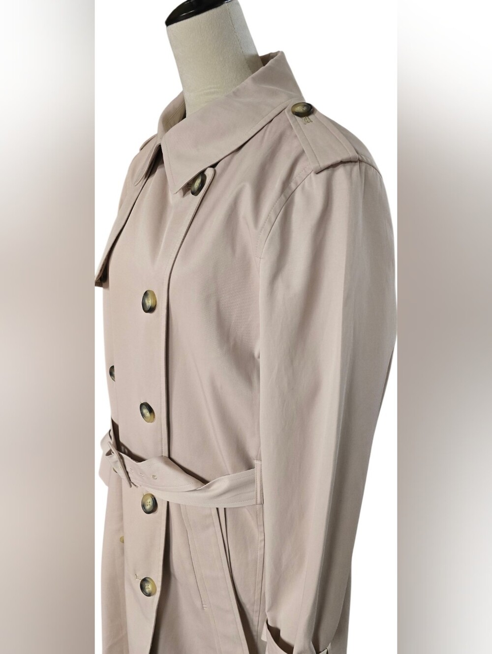 Marks & Spencer M&S Collection Double-Breasted Trench Coat in Sand, US 14/UK18 - Picture 8 of 15